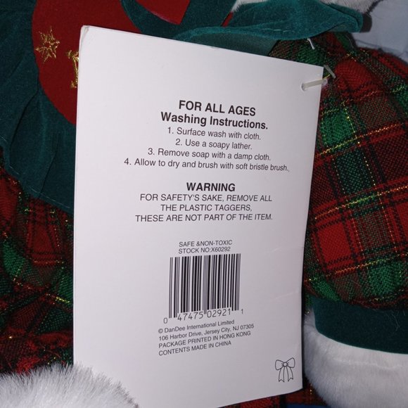 22” Collectible Snowflake Holiday Christmas White plush Teddy Bear 1996 – DanDee - Picture 7 of 8